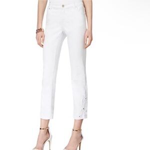 NWT INC Straight Leg Regular Fit White Crop Jeans - 10P